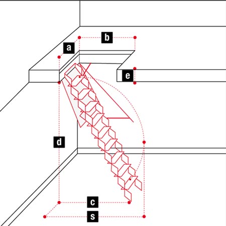 Scale retrattili per soffitte e sottotetti rientranti a scomparsa botola 50 x 90 orizzontale