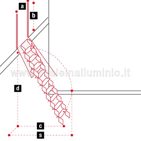 Scale retrattili per soffitte e sottotetti rientranti a scomparsa botola 50 x 70 orizzontale