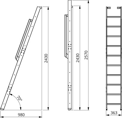 Scale per soppalchi richiudibili 10 gradini