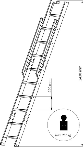 Scale per soppalchi richiudibili 10 gradini