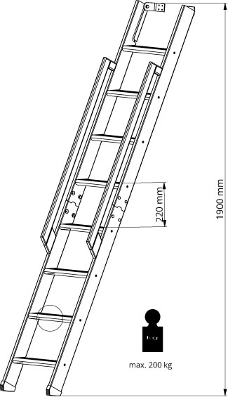 Scale per soppalchi richiudibili 8 gradini