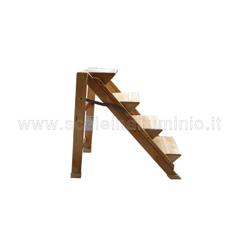 Sgabello 4 gradini in legno faggio verniciato