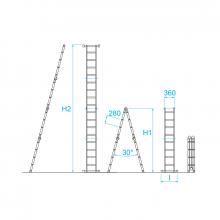 Scala multiposizione 4x4 - misure