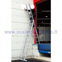 Scala componibile multiposizione in alluminio 2 x 18 aperta zoppa Scala componibile multiposizione in alluminio 2 x 18 aperta zoppa