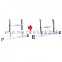 Scala componibile multiposizione in alluminio 2 x 18 aggancio barra stabilizzatrice Scala componibile multiposizione in alluminio 2 x 18 aggancio barra stabilizzatrice