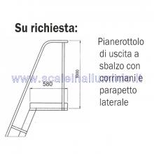 Scala per soppalchi in alluminio 600 mm 8 gradini senza prolunga - accessori: pianerottolo d'uscita