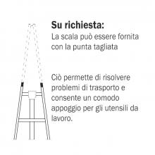 Scala conica 3 piedi con terminale a punta per Agricoltura - 8 gradini punta tagliata