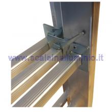 scale in alluminio - componibile 3 x 7 gradini particolare ganci
