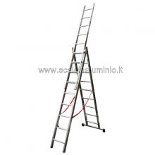 Scala in alluminio componibile allungabile 3 rampe 9 gradini Scala in alluminio componibile allungabile 3 rampe 9 gradini