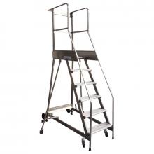 Scale a castello in alluminio - 20 gradini - 2 ruote fisse e 2 manici in acciaio