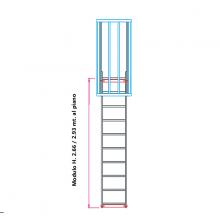 Scala con gabbia di protezione modulare n°3 Scala con gabbia di protezione modulare n°3