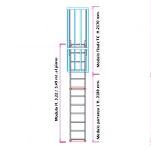 Scala con gabbia di protezione modulare n°5
