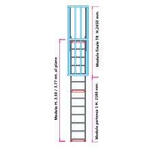 Scala con gabbia di protezione modulare n°6