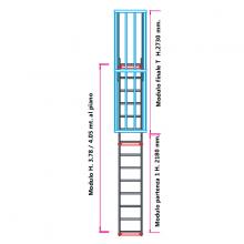 Scala con gabbia di protezione modulare n°7