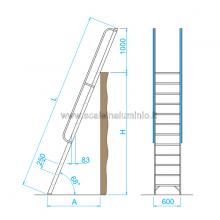 grafico scala per soppalchi in alluminio 6 gradini