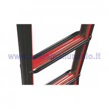 Scala telescopica in acciaio 4+3 - gradini con zigrinatura anti scivolo