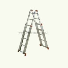 scala in alluminio telescopica doppia salita 5 + 6 posizione cavalletto