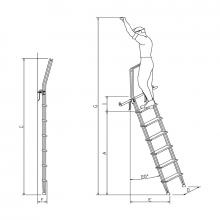 Scale con ganci 9 gradini con guardacorpo misure