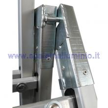 Scala componibile in alluminio 2 x 8 ruote cerniere in acciaio