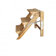 Sgabello 3 gradini in legno faggio non verniciato