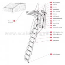 Scale retrattili per soffitte e sottotetti motorizzata 50 x 120 h 325 disegno