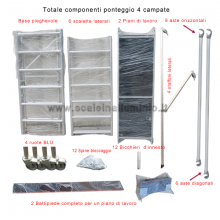 totale componenti ponteggio 4 campate