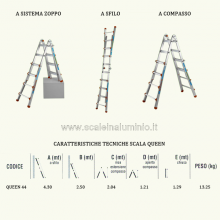 Scale in alluminio telescopica - Scala Queen 44 