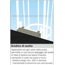 Gradino di uscita per scala con gabbia di protezione Gradino di uscita per scala con gabbia di protezione