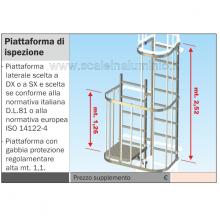 Scala con gabbia di protezione piattaforma di ispezione Scala con gabbia di protezione piattaforma di ispezione