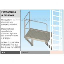 piattaforma a mensola per scala con gabbia di protezione piattaforma a mensola per scala con gabbia di protezione