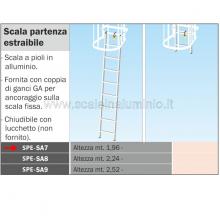 Scala partenza estraibile H 196 per scale modulari Scala partenza estraibile H 196 per scale modulari