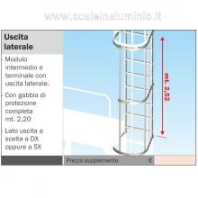 Scala con gabbia di protezione uscita laterale Scala con gabbia di protezione uscita laterale