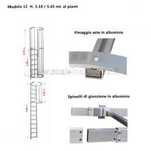Scala con gabbia di protezione modulare n°12 particolari Scala con gabbia di protezione modulare n°12 particolari