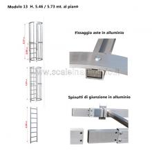 Scala con gabbia di protezione modulare n°13 particolari Scala con gabbia di protezione modulare n°13 particolari