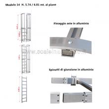 Scala con gabbia di protezione modulare n°14 particolari Scala con gabbia di protezione modulare n°14 particolari