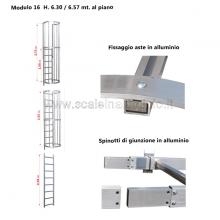 Scala con gabbia di protezione modulare n°16 particolari Scala con gabbia di protezione modulare n°16 particolari