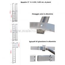 Scala con gabbia di protezione modulare n°17 particolari Scala con gabbia di protezione modulare n°17 particolari