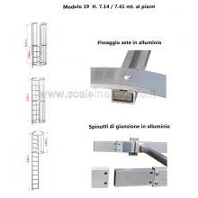 Scala con gabbia di protezione modulare n°19 particolari Scala con gabbia di protezione modulare n°19 particolari