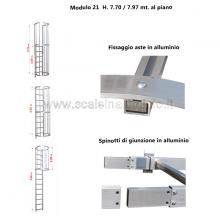 Scala con gabbia di protezione modulare n°21 particolari Scala con gabbia di protezione modulare n°21 particolari
