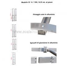 Scala con gabbia di protezione modulare n°22 particolari Scala con gabbia di protezione modulare n°22 particolari