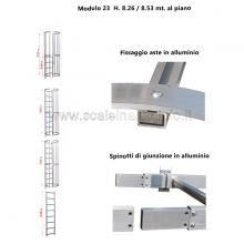 Scala con gabbia di protezione modulare n°23 particolari Scala con gabbia di protezione modulare n°23 particolari