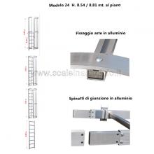 Scala con gabbia di protezione modulare n°24 particolari Scala con gabbia di protezione modulare n°24 particolari