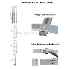 Scala con gabbia di protezione modulare n°25 particolari Scala con gabbia di protezione modulare n°25 particolari