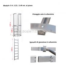 Scala con gabbia di protezione modulare n°5 particolari Scala con gabbia di protezione modulare n°5 particolari