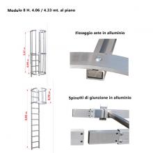 Scala con gabbia di protezione modulare n°8 particolari Scala con gabbia di protezione modulare n°8 particolari
