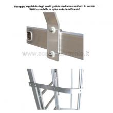Scala con gabbia di protezione modulare n°21 particolari anelli Scala con gabbia di protezione modulare n°21 particolari anelli