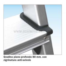 Scala a salita singola 3 gradini - gradino piano da 80 mm con trattamento anti scivolo