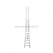 Scala componibile in alluminio 2 rampe 12 gradini aperta