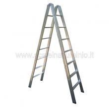 Scala in alluminio a doppia salita 14 gradini Scala in alluminio a doppia salita 14 gradini