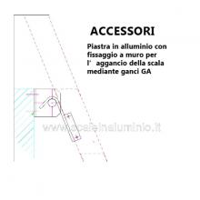 Scala per soppalchi in alluminio 450 mm 13 gradini senza prolunga - accessori: piastra di fissaggio al muro